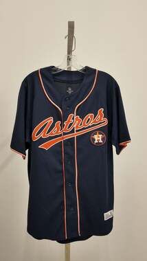 Houston Astros MLB "Dynasty" Alternate Baseball Jersey - Navy Blue (Size Medium)